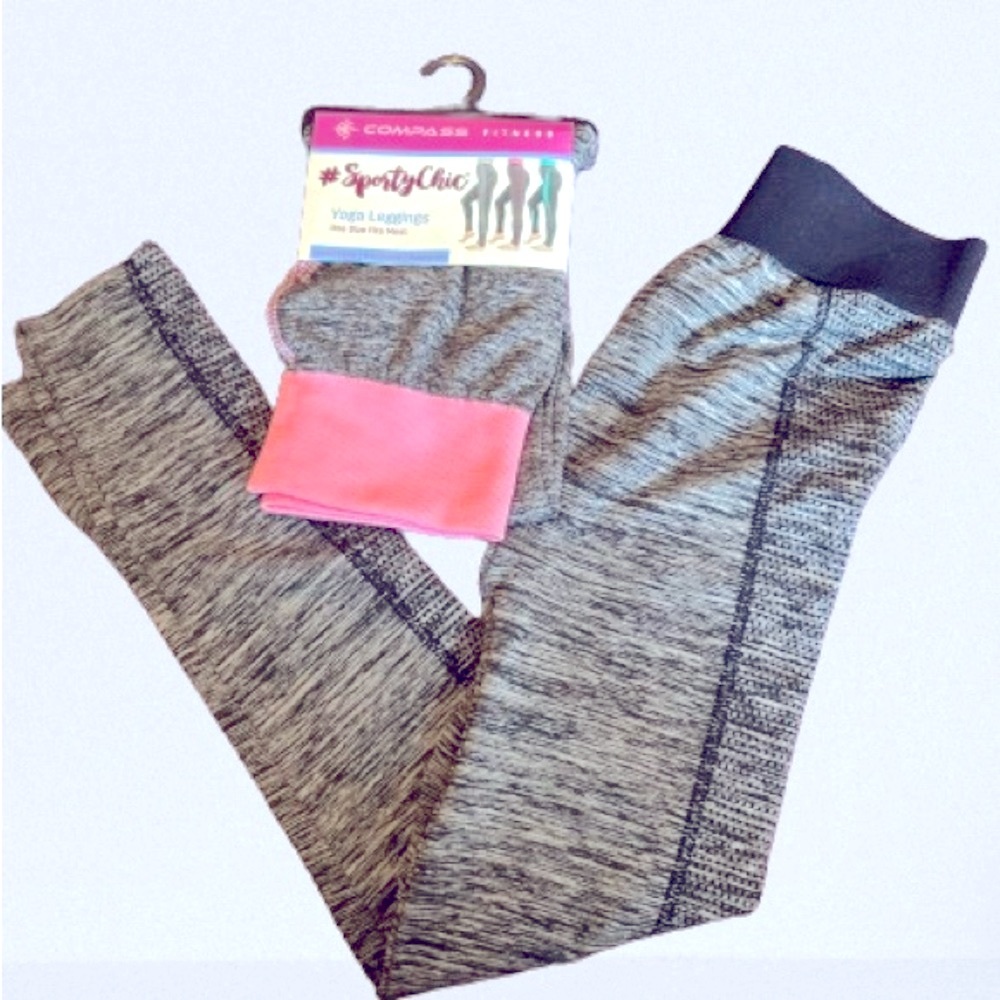 2/$15 Compass fitness yoga leggings One Size Fits Most